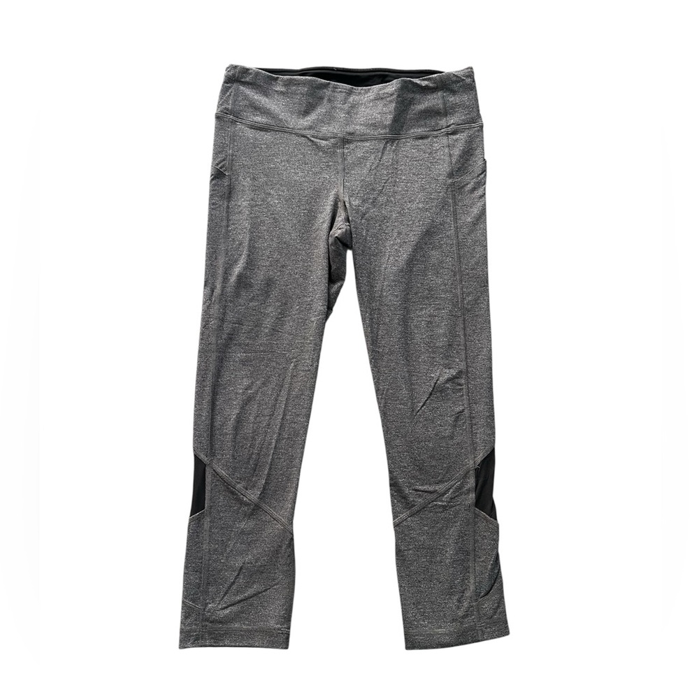 Lululemon Pace Rival Crop 22.5” Mid-Rise Heathered Gray Running Leggings Size 8